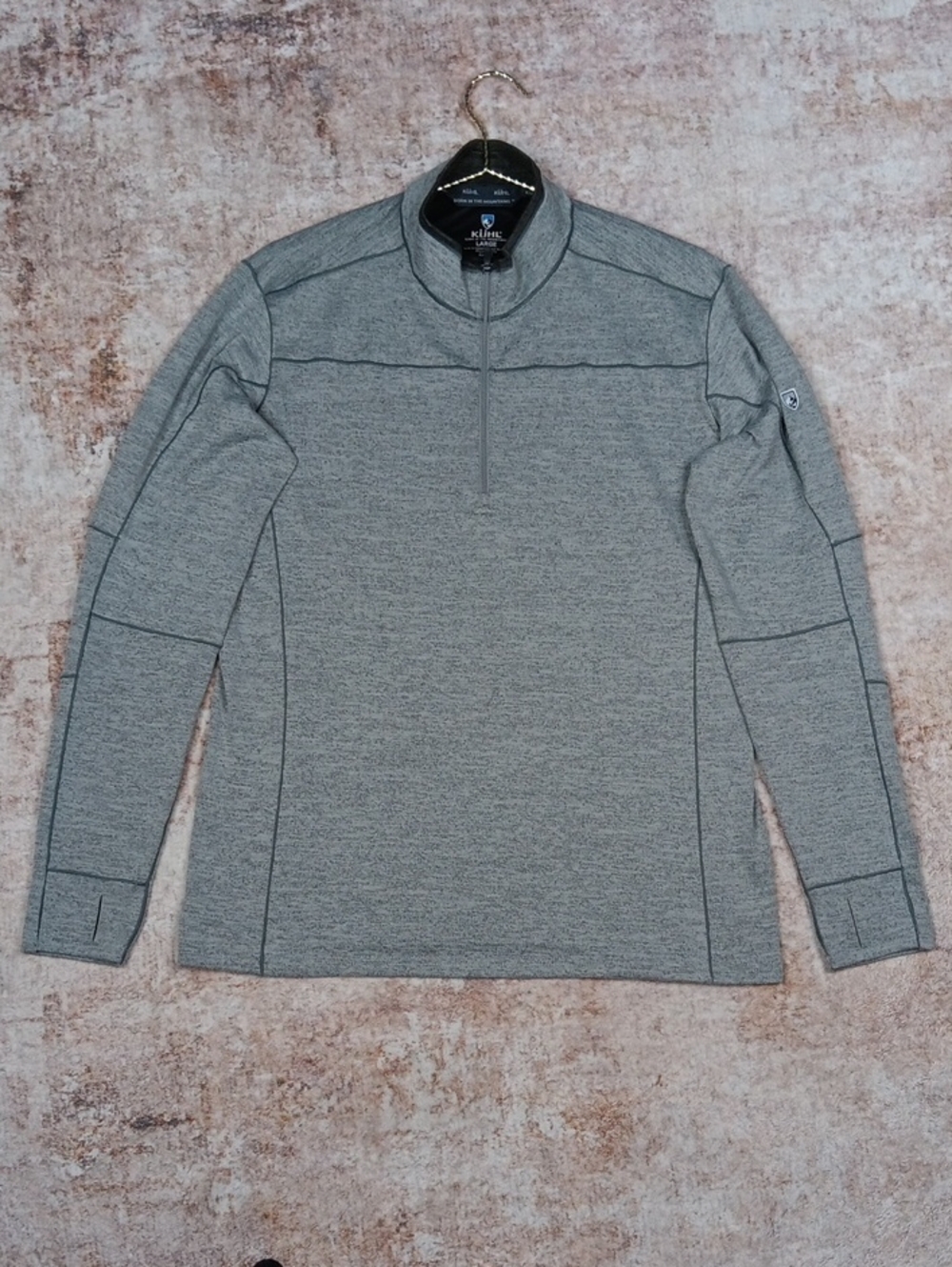 Kuhl Grey Long Sleeve 1/4 Zip Shirt Mens Size Large